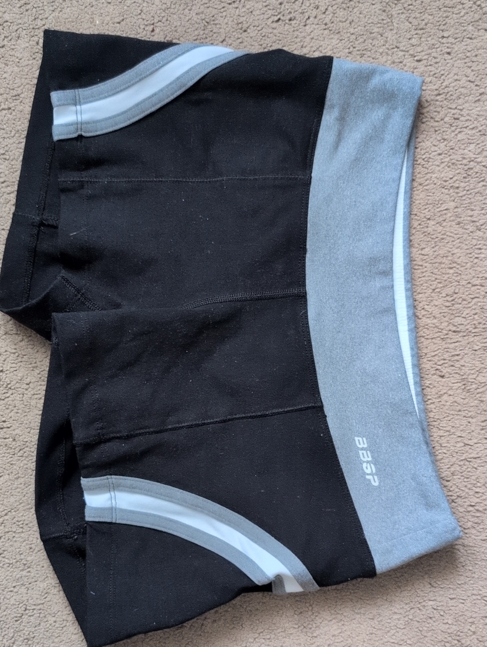 bebe bbsp Black & Gray Women’s Athletic Shorts, Size Medium